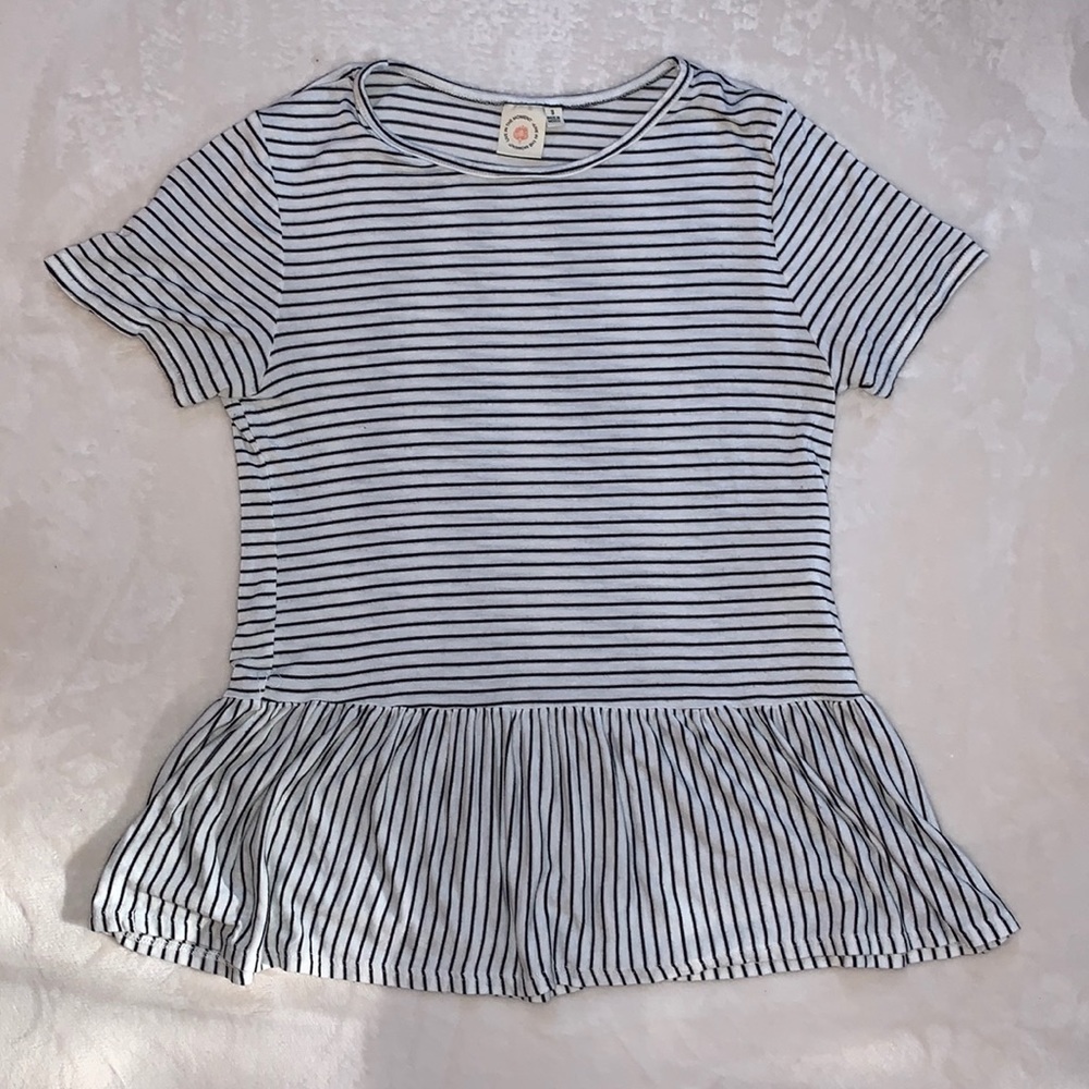 White and black striped peplum top from Marshall’s